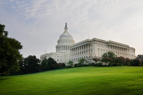 U.S. Capitol building with green grass
